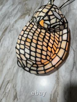 Vintage 1999 Tiffany Style CAT Lamp Stained Glass Decorate Night Light