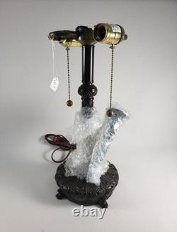 Vintage 21 Lily Pad Lamp Base NOS Double Light Stained Glass Bronze Finish