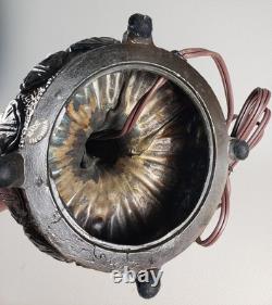 Vintage 21 Lily Pad Lamp Base NOS Double Light Stained Glass Bronze Finish