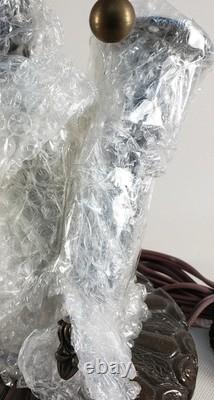 Vintage 21 Lily Pad Lamp Base NOS Double Light Stained Glass Bronze Finish