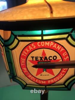 Vintage 75th Anniversary Texaco Stained Glass Tiffany Style Lamp Read