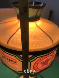 Vintage 75th Anniversary Texaco Stained Glass Tiffany Style Lamp Read