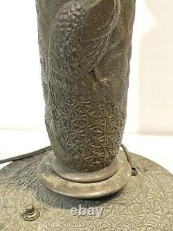 Vintage Antique Table Lamp Base For Stained Glass Shade As Is