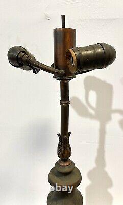 Vintage Antique Table Lamp Base For Stained Glass Shade As Is