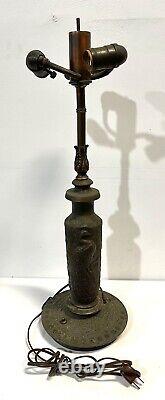 Vintage Antique Table Lamp Base For Stained Glass Shade As Is