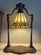 Vintage Art Nouveau Style Stained Glass Bell Harp Table Lamp