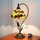 Vintage Black Bat Stained Glass Table Lamp Halloween Bedroom Bar Decor Light