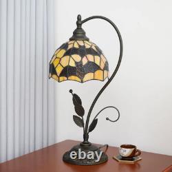 Vintage Black Bat Stained Glass Table Lamp Halloween Bedroom Bar Decor Light