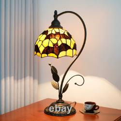 Vintage Black Bat Stained Glass Table Lamp Halloween Bedroom Bar Decor Light