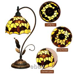 Vintage Black Bat Stained Glass Table Lamp Halloween Bedroom Bar Decor Light