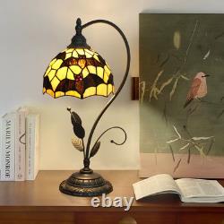 Vintage Black Bat Stained Glass Table Lamp Halloween Bedroom Bar Decor Light