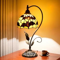 Vintage Black Bat Stained Glass Table Lamp Halloween Bedroom Bar Decor Light