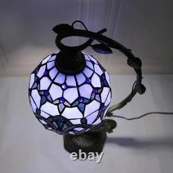 Vintage Blue Stained Glass Tiffany Style Table Lamp