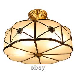 Vintage Ceiling Light Chandelier Stained Glass Lamp Flush Mount Fixture Tiffany