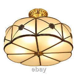 Vintage Ceiling Light Chandelier Stained Glass Lamp Flush Mount Fixture Tiffany