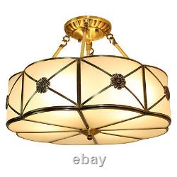 Vintage Ceiling Light Chandelier Stained Glass Lamp Flush Mount Fixture Tiffany