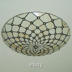 Vintage Ceiling Light Chandelier Stained Glass Lamp Handmade Flush Mount Fixture