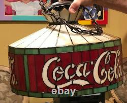 Vintage Coca Cola stained glass lamp