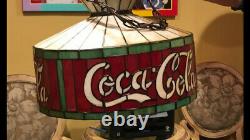 Vintage Coca Cola stained glass lamp