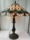 Vintage Colorful Tiffany Style Stained Glass Table Lamp 26x21 Tested