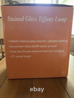 Vintage Cracker Barrel Tiffany Style Stained Glass Turkey Lamp Thanksgiving