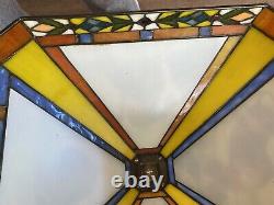 Vintage Dachshund Tiffany Style stained glass lamp. Beautiful