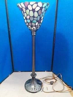Vintage Dale Tiffany Authentic Stained Glass Table Lamp Signed