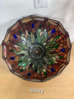 Vintage Dale Tiffany Dragonfly Shade Table Lamp Tested & Working 23Hx14W
