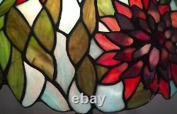 Vintage Dale Tiffany Floral Layered Stained Glass Shade on Quoizel Base Lamp