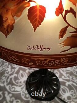 Vintage Dale Tiffany stained glass Lamp 22 Signed