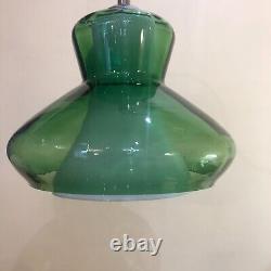 Vintage Double Stained Glass Lamp Mid-Century Style, 70's Light