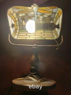 Vintage Dragonfly Tiffany Style Table Lamp Blue multicolored beautiful