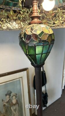 Vintage Exceptional Large Stained Glass Floor Lamp Excellent Pick Up