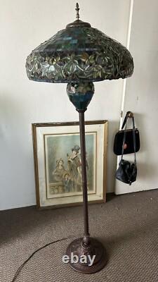 Vintage Exceptional Large Stained Glass Floor Lamp Excellent Pick Up