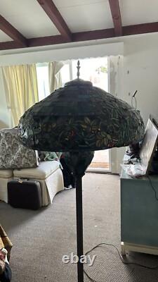 Vintage Exceptional Large Stained Glass Floor Lamp Excellent Pick Up