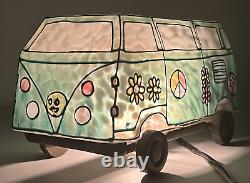 Vintage Grateful Dead Volkswagen Bus Stained Glass Lamp