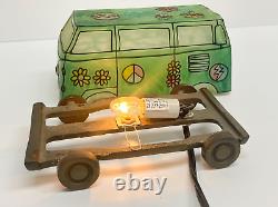 Vintage Grateful Dead Volkswagen Bus Stained Glass Lamp