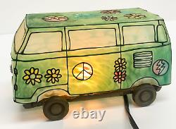 Vintage Grateful Dead Volkswagen Bus Stained Glass Lamp