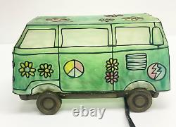 Vintage Grateful Dead Volkswagen Bus Stained Glass Lamp