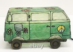 Vintage Grateful Dead Volkswagen Bus Stained Glass Lamp