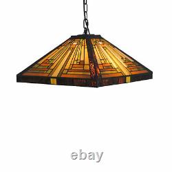 Vintage Hanging Tiffany Style Stained Glass Light/Lamp Ceiling Pendant Fixture