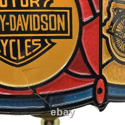 Vintage Harley Davidson Stained Glass Style Desk Lamp