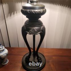 Vintage Heavy Tiffany Style, Stained Glass Table Lamp, Partially Metal