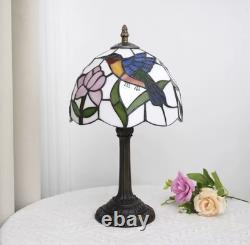 Vintage Hummingbird Stained Glass Table Lamp Tiffany Style Bedside Light Decor