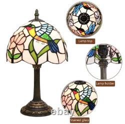 Vintage Hummingbird Stained Glass Table Lamp Tiffany Style Bedside Light Decor