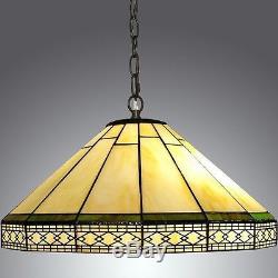 Vintage Light Chandelier Ceiling Hanging Lamp Tiffany Style Stained Glass Shade