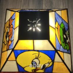 Vintage Looney Tunes Stained Glass Lamp Bugs, Taz, Tweety & Marvin Warner Bros