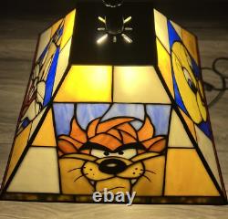 Vintage Looney Tunes Stained Glass Lamp Bugs, Taz, Tweety & Marvin Warner Bros