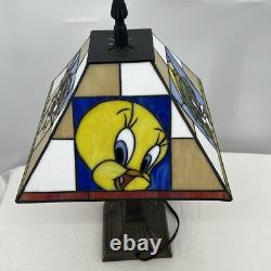 Vintage Looney Tunes Stained Glass Lamp Bugs, Taz, Tweety & Marvin Warner Bros
