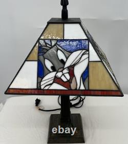 Vintage Looney Tunes Stained Glass Lamp Bugs, Taz, Tweety & Marvin Warner Bros